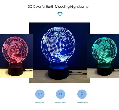 3D Colorful Earth Model Lamp
