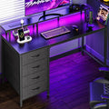 47 Inch Gaming Desk With LED Lights For Home Office