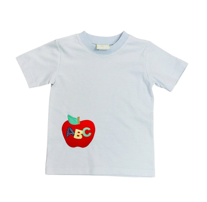 Dress your little one in Zuccini Kid’s ABC Light Blue Harry’s Play Tee, where playful apple appliqués meet soft, breathable fabric. Perfectly paired with Covington Green Knit Leo Shorts, this vibrant outfit inspires confidence and joy—ideal for the first day or any day of school!