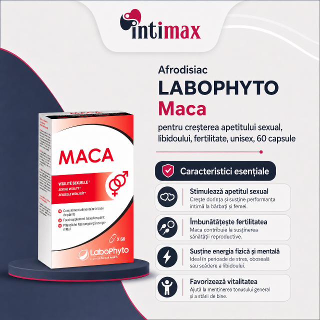 Afrodisiac Maca Labophyto, pentru cresterea apetitului sexual, libidoului, fertilitate, unisex. 60 capsule
