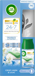 Air Wick Automatic Air Freshener Freshmatic Spray Kit (Crisp Linen & Lilac) 1 Gadget & 250ml Refill