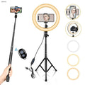 AIXPI 10" LED Selfie Ring Light Fill Light with Tripod Mobile for