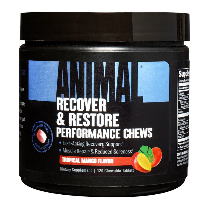 Animal Recover & Restore Tropical Mango Performance Chews 120 Tabs - Out of Date