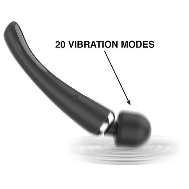 Aparat de masaj NAOMI WAND Super Strong, tip Hitachi, pentru corp si zone intime, 20 functii de vibratie, negru