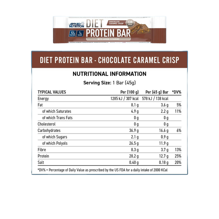 Applied Nutrition Diet Protein Bar 12 x 45g