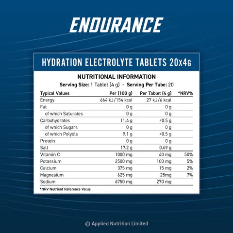Applied Nutrition Effervescent Electrolyte Tablets 6 x 20 Tabs