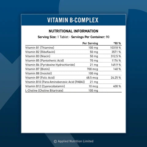 Applied Nutrition VITALITY Complex-B 90 Caps