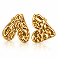 Aretes Corazón Dorados de Acero Inoxidable – Pendientes Elegantes para Mujer