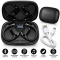 Audífonos Bluetooth Inalámbricos Deportivos con Gancho y Estuche de Carga