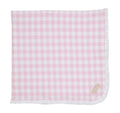 The Beaufort Bonnet Company’s Baby Buggy Blanket in Palm Beach Pink Gingham wraps your little one in soft, charming warmth. Its delicate pink gingham print and white ruffled trim create a sweet, timeless look—ideal for welcoming a newborn baby girl with comfort and style.
