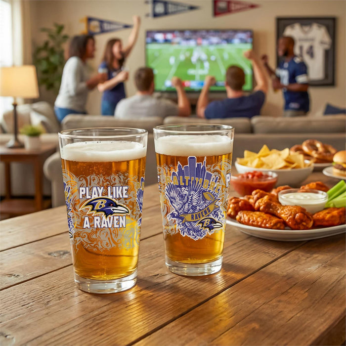 Baltimore Ravens 16oz Glass Pint