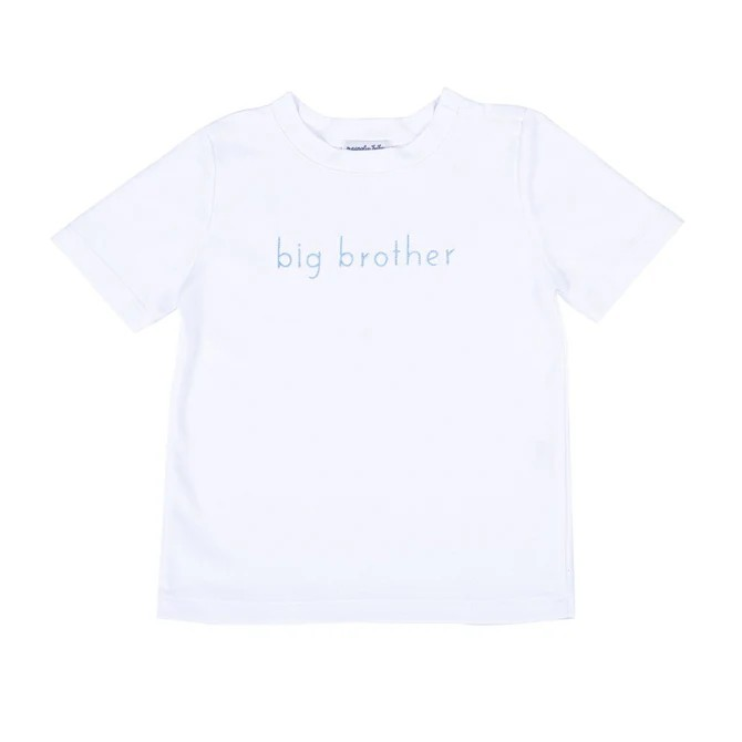 Introducing the Magnolia Baby white Big Brother tee for toddler boys! The perfect gift for a brand-new big brother, this comfortable and stylish tee will make him feel special and proud of his new role. Celebrate the bond of brotherhood with this adorable tee.