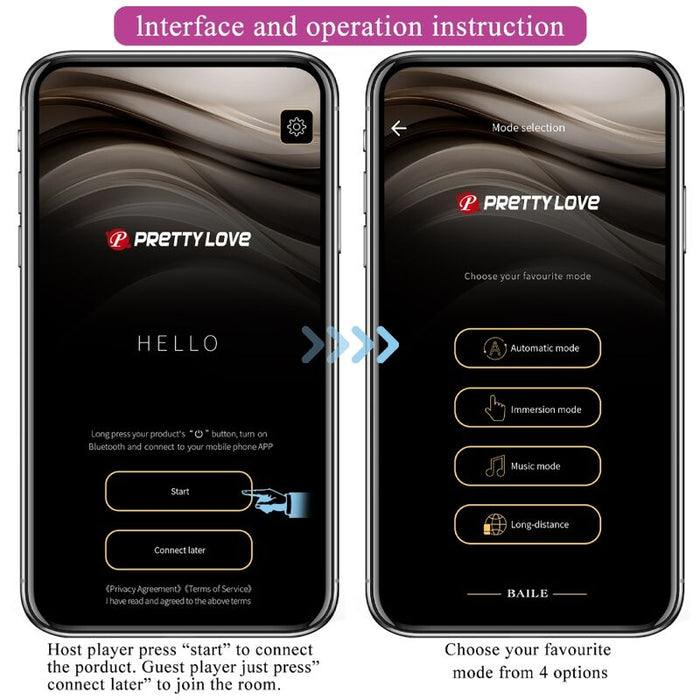 Bile KEGEL - PRETTYLOVE Elvira, 12 functii de vibratie, control la distanta prin aplicatie mobila