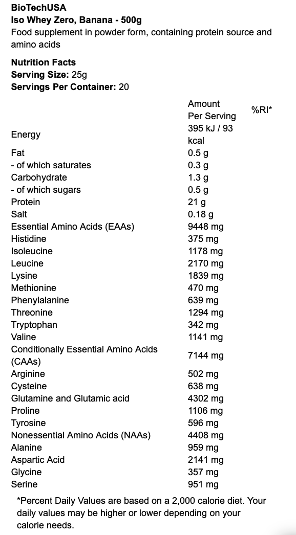 BioTech USA Iso Whey Zero 1.86kg