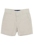 The Boys Khaki Patriot Short by Properly Tied offers a clean, tailored look perfect for any day of the week. Featuring a button-zip front, belt loops, and two side pockets, this short offers a polished look that pairs well with any polo or tee shirt for a complete outfit.