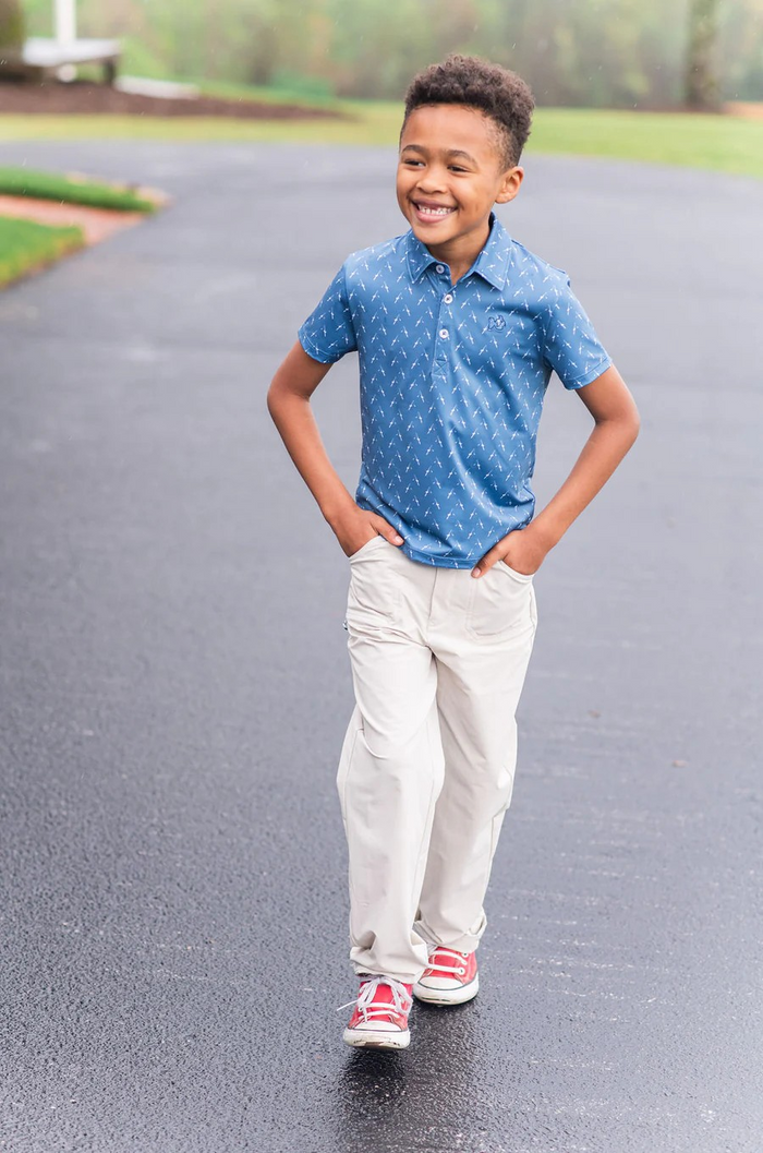 Outfit your little explorer in these Boys Original Angler Pant- Non Cargo—the ultimate pants for casting lines, climbing trees, and everything in between. Crafted from lightweight, sun-safe fabric with functional details like utility pockets and belt loops, these pants deliver all-day comfort and durability built for wild-hearted boys. Active boys can take these from outdoors to special event with the addition of a button up or polo!&nbsp;