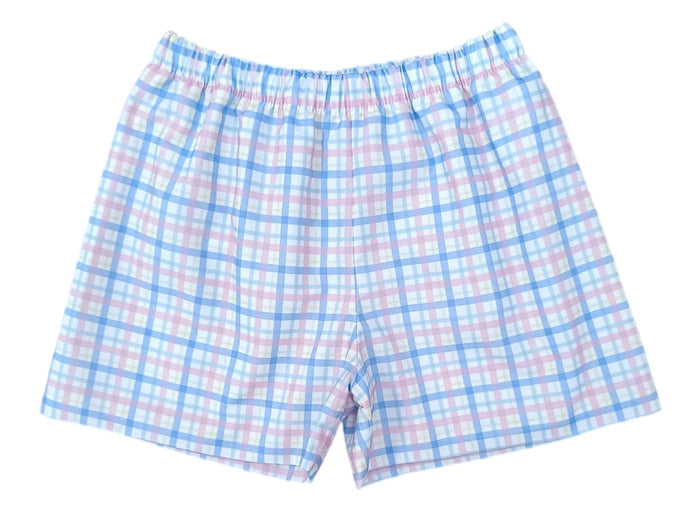 Boys Pastel Plaid Conrad Shorts
