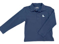 The Boys Patton Long Sleeve Polo in Navy Blue by James &amp; Lottie offers timeless style with soft cotton comfort. Featuring a charming puppy logo, this classic polo is perfect for fall and winter events where he needs to look sharp and feel cozy. Durable and easy to wear, it’s an ideal wardrobe staple that combines sophistication with everyday practicality.