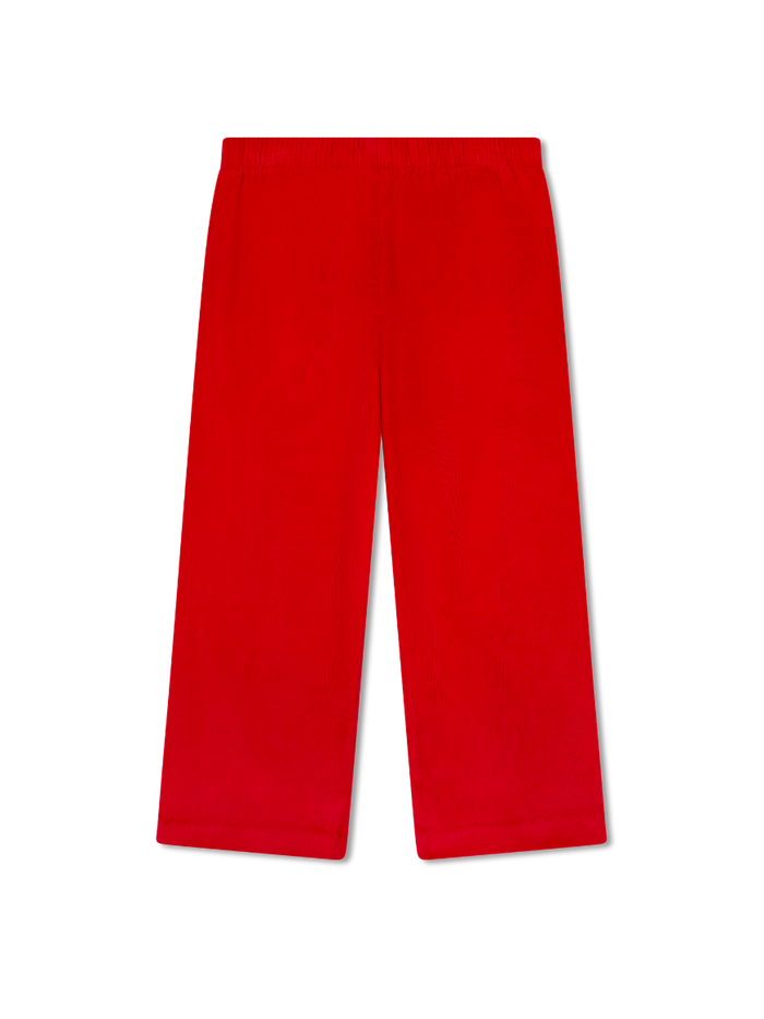 Crafted from soft, durable high point red corduroy, the Boys William Pant brings timeless style to any wardrobe. The classic cut pairs perfectly with the Drum Sweater for an effortless, coordinated holiday ensemble. Ideal for celebrations, family gatherings, or everyday wear, these pants offer comfort and sophistication that lasts season after season.