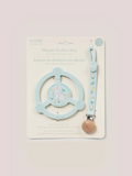 Help soothe your baby’s sore gums with the Silicone Teether Ring with Detachable Clip from JuJuBe x Studio Oh! This teether features an easy-to-grip design and three different massaging textures so Baby can choose what feels best. Place it in the freezer before use for additional cooling relief. This nontoxic, food-grade silicone teether is dishwasher-safe, and most importantly, it is BPA-free, PVC-free, phthalate-free, and lead-free, making it safe to go in Baby’s mouth. A snug-closing clip and silicone lo