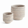 Burma Rattan Cachepots Small, Set Of 2