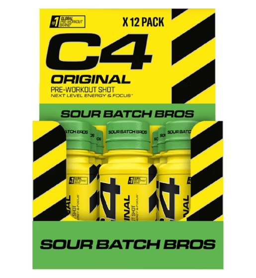 C4 Sour Batch Bros Pre-Workout Shots 12 x 60ml - Out of Date