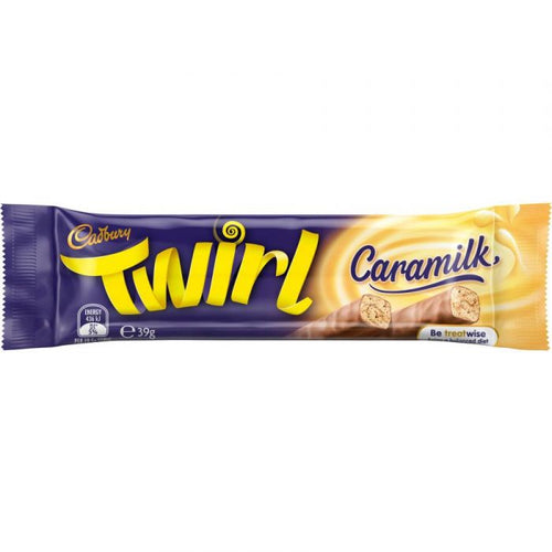 Cadbury Caramilk Twirl Chocolate Bar (Australian) 42 x 39g (case) - Out of Date