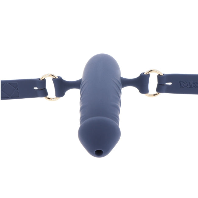 Calus pentru jocuri erotice Taboom - Breathable Penis Gag, cu curea reglabila, din silicon, albastru