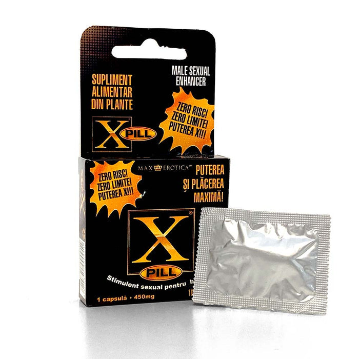 Capsulă X-PILL, susține stimularea erecției, întârzierea ejaculării și creșterea libidoului, 1 buc