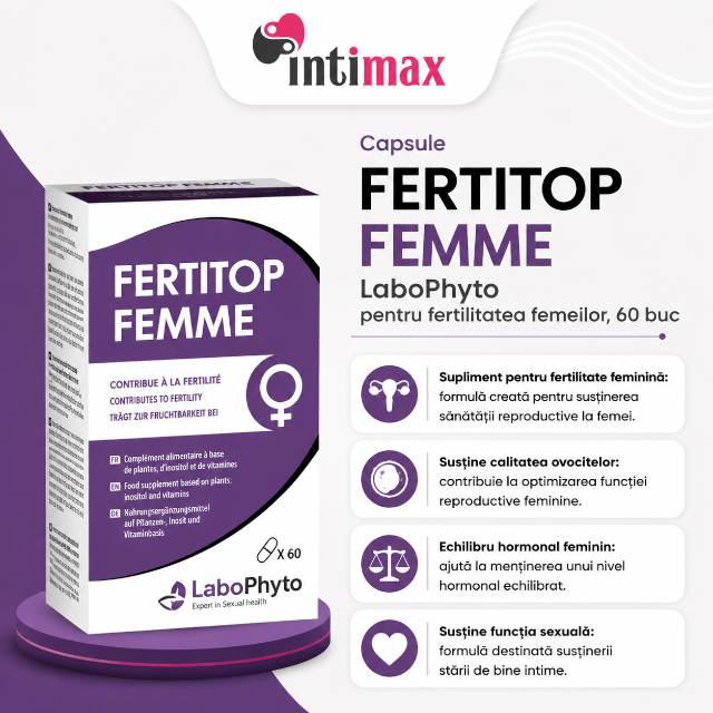 Capsule FertiTop Femme LaboPhyto, pentru fertilitatea femeilor, 60 buc