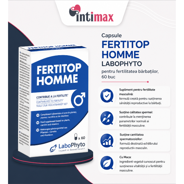 Capsule FertiTop HOMME LABOPHYTO, pentru fertilitatea bărbaților, 60 buc