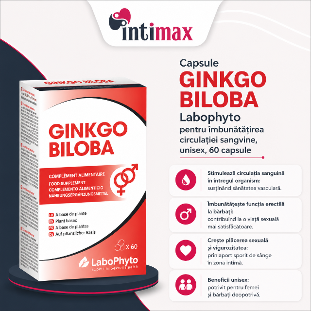 Capsule Ginkgo Biloba, Labophyto, pentru îmbunătățirea circulației sangvine, unisex, 60 capsule