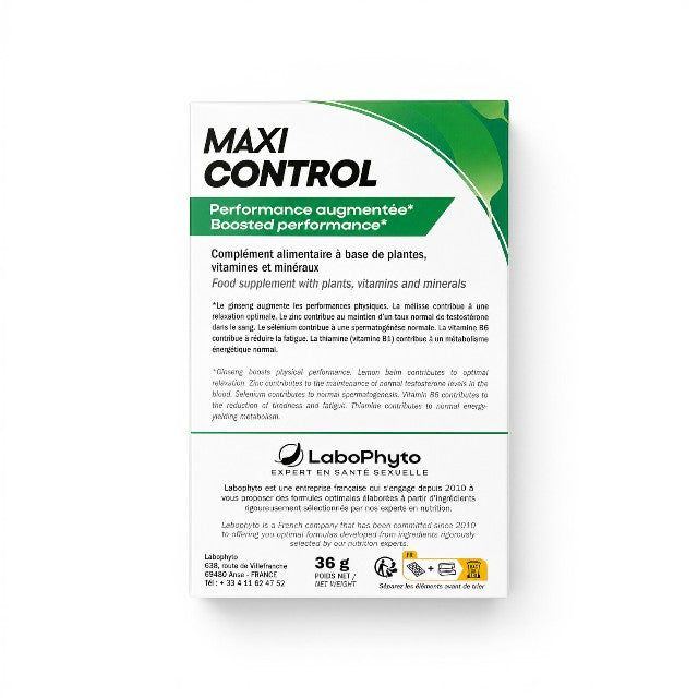 Capsule LABOPHYTO Maxi Control, pentru întârzierea ejaculării, cu Tribulus Terrestris și ginseng, 60 capsule