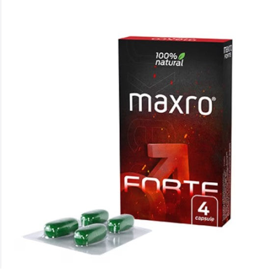 Capsule MAXRO FORTE, pentru imbunatatirea performantelor sexuale, cresterea apetitului sexual si erectie, pentru barbati, 4 buc