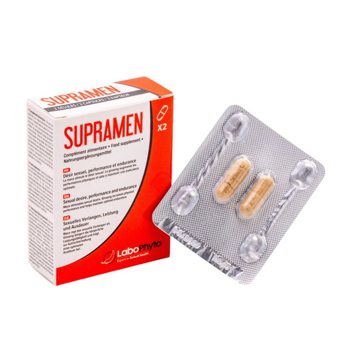 Capsule SUPRAMEN Sexual Power 4 in 1, Labophyto, potență, erecție, întârziere ejaculare, libido, 2 capsule