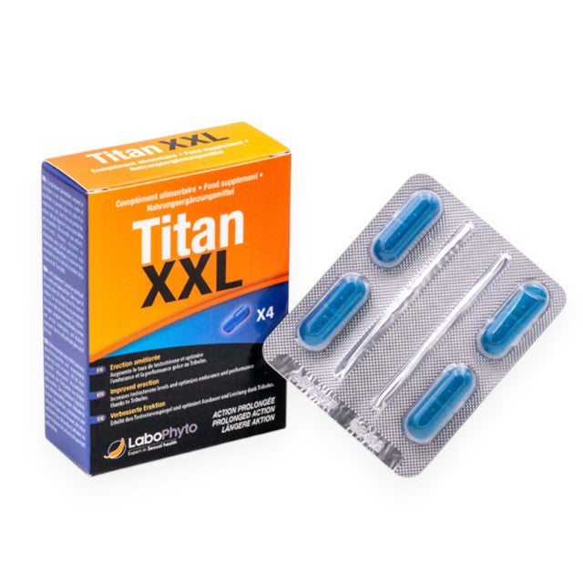 Capsule TITAN XXL, Labophyto, erecție puternică și stimulare dorintă, 4 capsule