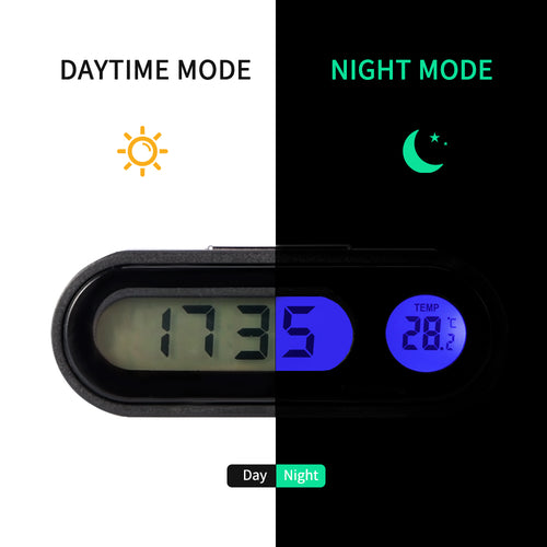 Car Digital Clock Temperature Gauge with LED