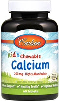 Carlson Labs Kid's Chewable Calcium, 250mg Natural Vanilla 60 Tabs