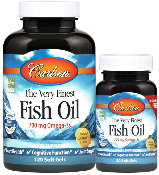 Carlson Labs The Very Finest Fish Oil 700mg Omega-3s 120 + 30 Softgels