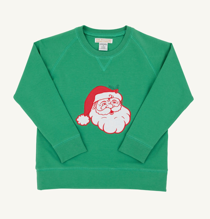 The Cassidy Comfy Crewneck in Kiawah Kelly Green brings warm holiday cheer with its charming Santa design. Crafted for toddler boys, it’s the perfect cozy sweatshirt to brighten chilly Christmas mornings with comfort and festive spirit!