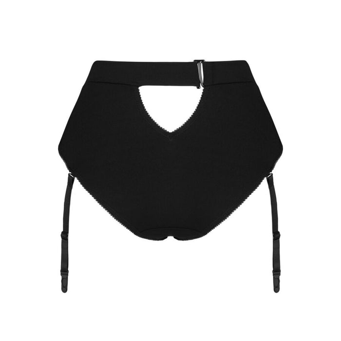 Chilot sexy OBSESSIVE Editya, model dantelat cu decupaj în spate, cu portjartier, culoare negru, mărime XS/S