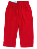 Bailey Boys Christmas Red Cord Pants bring festive warmth and comfort to your little one’s holiday wardrobe. Soft corduroy in vibrant red captures the Christmas spirit, with an elastic waist for toddlers and button-up style for older boys—perfect for joyful gatherings and cozy celebrations!

Sizes 4t & 5 - Elastic Waist

Sizes 6,7,8 - Button Up
