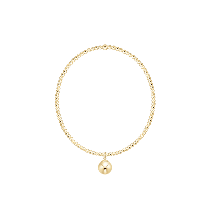 Classic Gold 2mm Bracelet - Classic Gold 8mm Charm