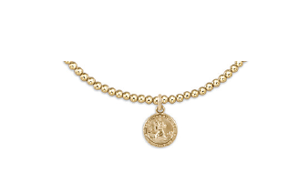 Classic Gold 2mm Bracelet - Protection Small Gold Disc