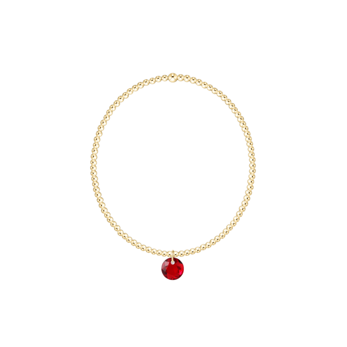 Classic Gold 2mm Bracelet - Reflection Small Charm - 01