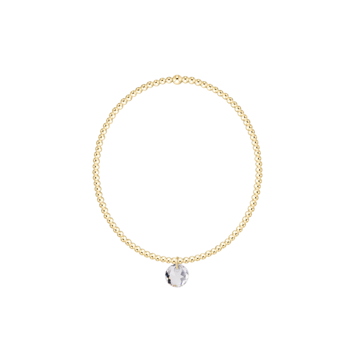 Classic Gold 2mm Bracelet - Reflection Small Charm - 04