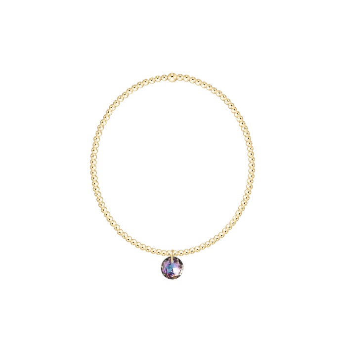 Classic Gold 2mm Bracelet - Reflection Small Charm - 06