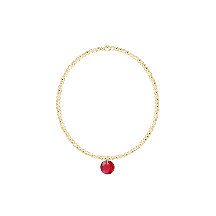 Classic Gold 2mm Bracelet - Reflection Small Charm - 07