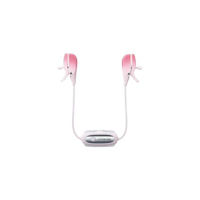 Cleme pentru sani LOVENSE - GEMINI, cu vibratii si control prin aplicatie, culoarea roz, 14 cm
