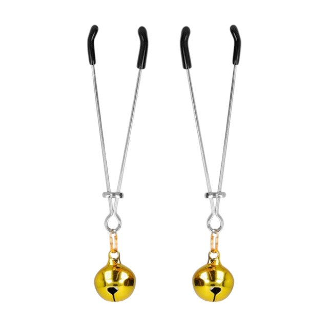 Clipsuri pentru sani KINK - Thin Bell Nipple Clamps, din metal, auriu, 7 cm